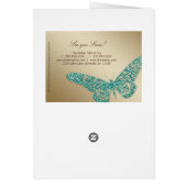 Spa Salon Brochure Card Butterfly Teal Gold (Back)