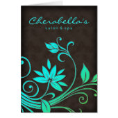 Spa Salon Brochure Greeting Card Floral BGB (Front)