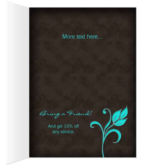 Spa Salon Brochure Greeting Card Floral BGB (Inside (Right))