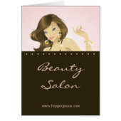 Spa Salon Brochure Greeting Card Pink Woman (Front)