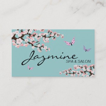 Spa & Salon Business Card - Cherry Blossoms by OLPamPam at Zazzle