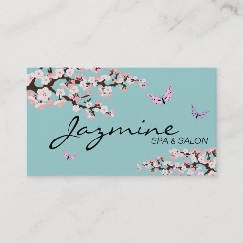 Spa &amp; Salon Business Card - Cherry Blossoms