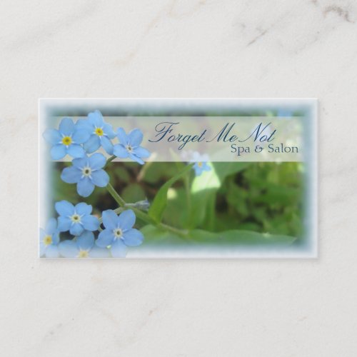 Spa Salon Business Card Elegant Blue White Floral