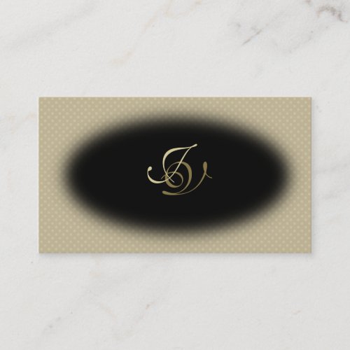 Spa &amp; Salon Business Card Monogram Black &amp; Gold
