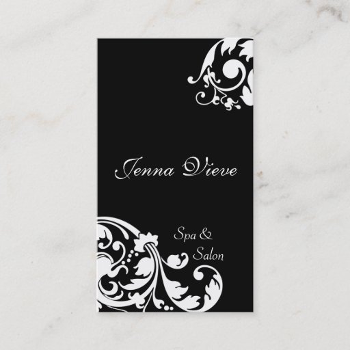 Customizable Spa & Salon Business Card Monogram Black & White