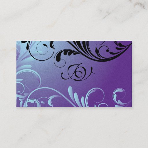 Customizable Spa &amp; Salon Business Card Monogram Purple &amp; Blue