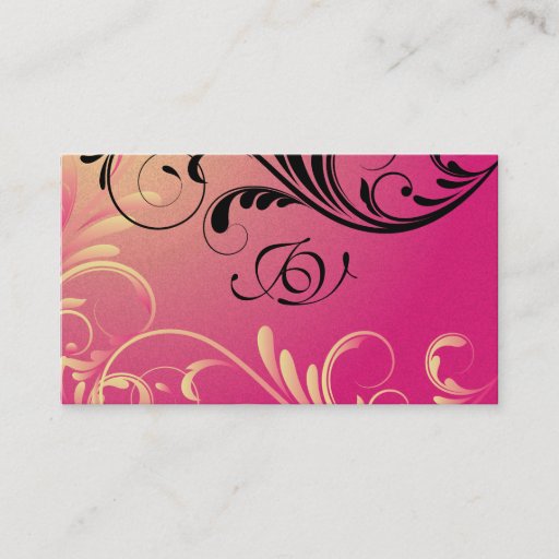 Customizable Spa &amp; Salon Business Card Monogram Yellow and Pink