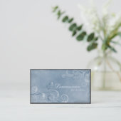 Spa Salon Business Card Vintage Swirls Butterfly (Standing Front)