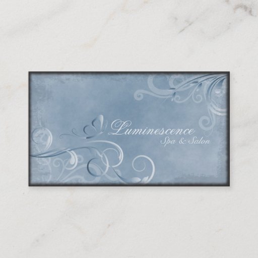 Customizable Spa Salon Business Card Vintage Swirls Butterfly