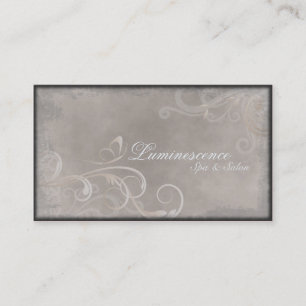 Spa Salon Business Card Vintage Swirls Butterfly