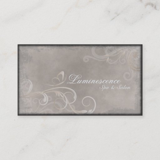 Customizable Spa Salon Business Card Vintage Swirls Butterfly