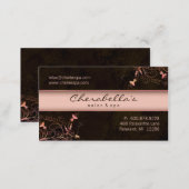 Spa - Salon Flower Elegant Peach Business Card (Front/Back)