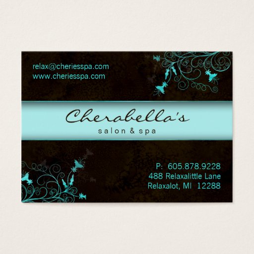 Customizable Spa - Salon Flower Elegant Turquoise Gift Card Business Card