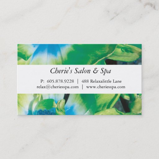 Customizable Spa - Salon Green Flower Business Card