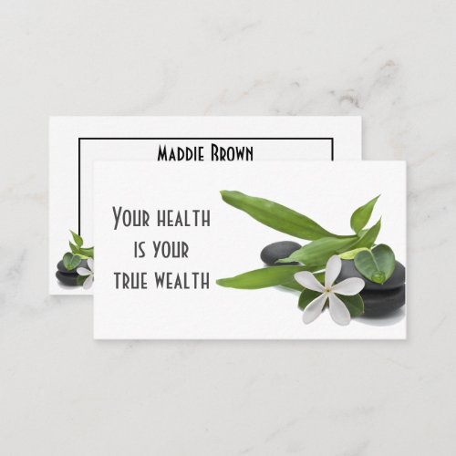 Spa Salon Hot Stones and Flower Business Card