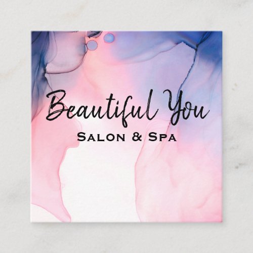  Spa Salon Lashes Hair Nails Massage Watercolor Square Business Card