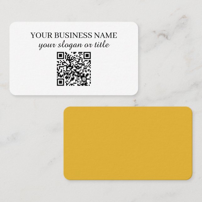 Spa salon life coach therapist yoga yellow QR code Business Card (Front/Back)