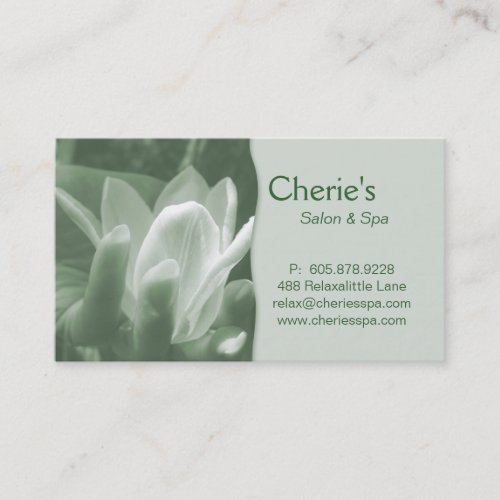 Spa - Salon Manicure Green Business Card