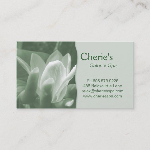Customizable Spa - Salon Manicure Green Business Card