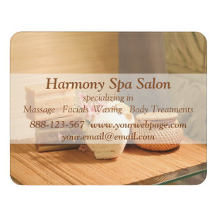 Spa Salon Massage Bar Towels Flowers Door Sign