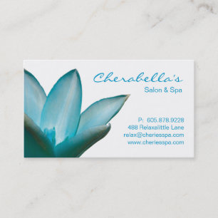 Spa - Salon Massage Therapy Business Card Blue