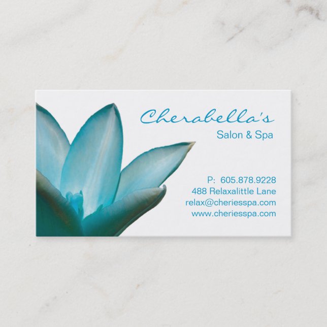 Spa - Salon Massage Therapy Business Card Blue (Front)