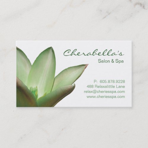 Spa - Salon Massage Therapy Business Card Green