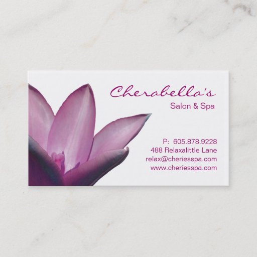 Customizable Spa - Salon Massage Therapy Business Card Violet