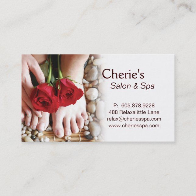 Spa - Salon Pedicure Manicure 2 Business Card (Front)