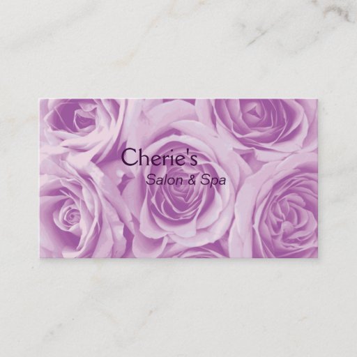 Customizable Spa - Salon Pink Roses Business Card