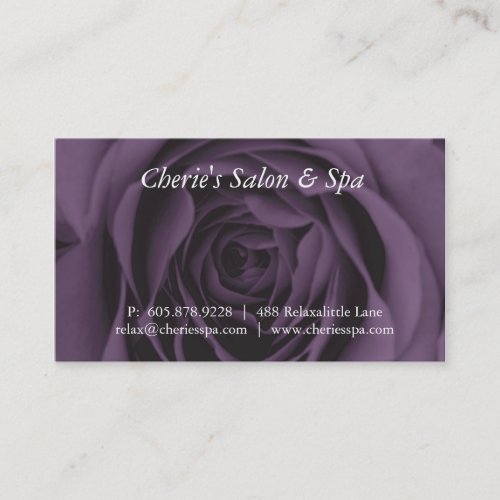 Spa - Salon Purple Rose 1 Business Card