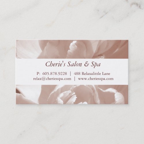 Spa - Salon sepia Flower Business Card
