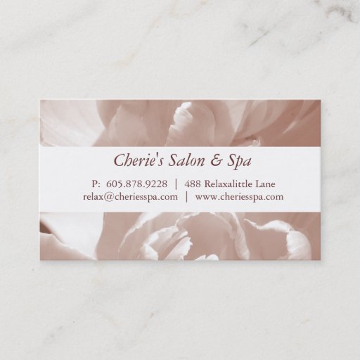 Customizable Spa - Salon sepia Flower Business Card