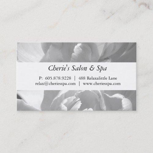 Spa - Salon White Flower Business Card