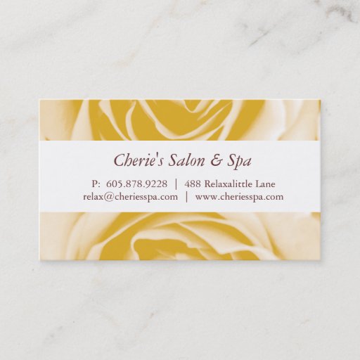 Customizable Spa - Salon Yellow Rose Business Card