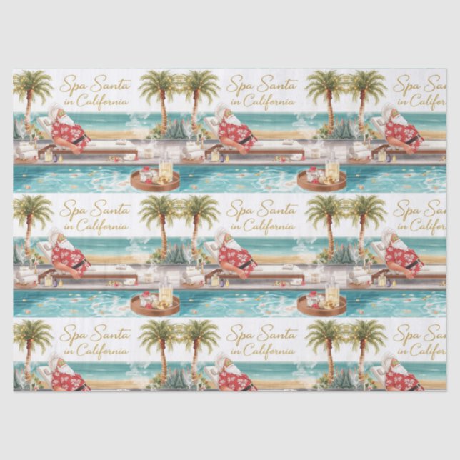 Spa Santa in LA – Merry Christmas  Tissue Paper (Front)