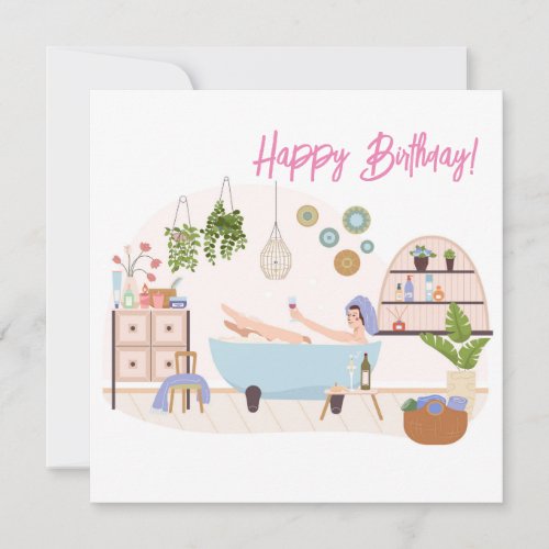 Spa Self Care Happy Birthday Woman Gift Card