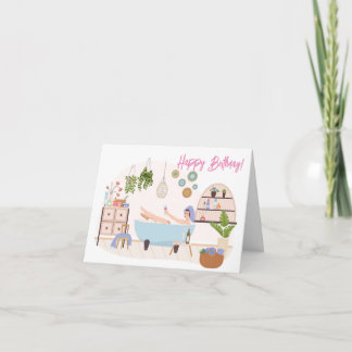 Spa Self Care Happy Birthday Woman Greeting Card