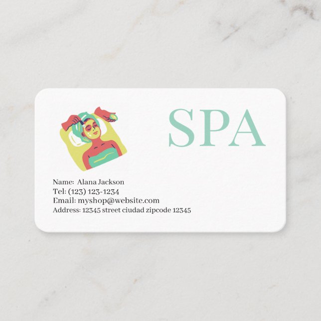 spa  services editable   business card (Front)
