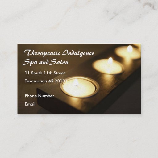 Customizable Spa Setting Candles Business Card