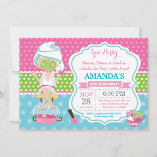 Spa Sleepover Birthday Party Invitation