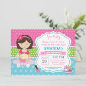 Spa Sleepover Birthday Party Invitation (Standing Front)