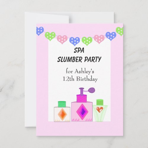 Spa Slumber Party for Girls Personalized Invitations