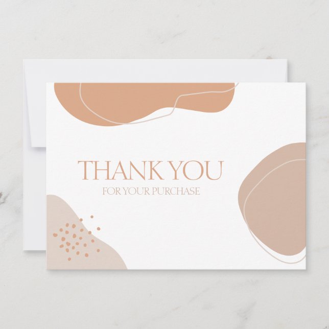 Spa Stone Shape Abstract Organic Geometric Elegant Thank You Card (Front)