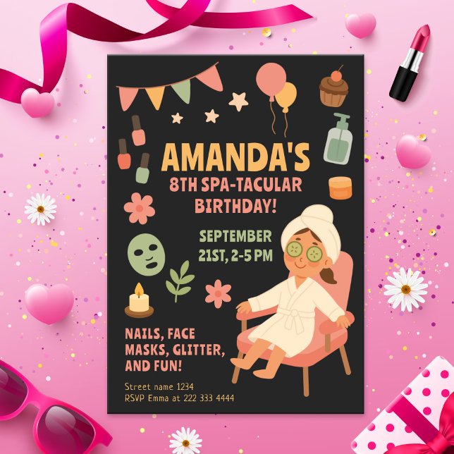Spa-Tacular Kids Birthday Party Invitation (Creator Uploaded)