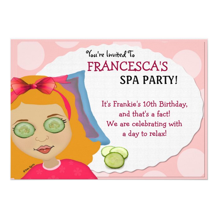 Spa tacular Party  Kids Invitation