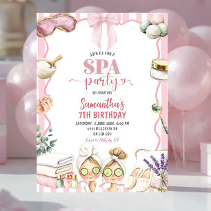 Spa Theme Spa Party Birthday Invitation