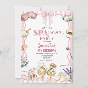 Spa Theme Spajama Party Birthday Invitation
