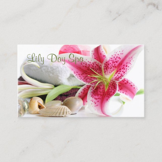 Spa Themed Business Card (Front)