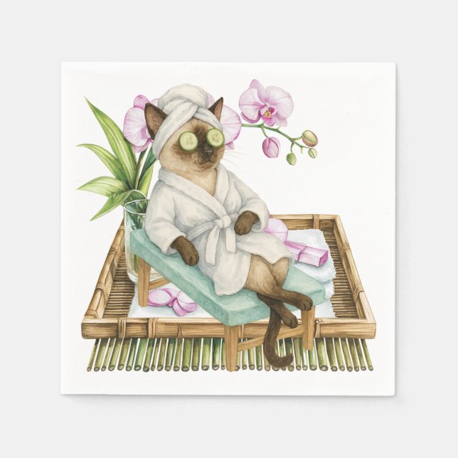 Spa themed for Siamese Cat Lovers Napkins (Front)